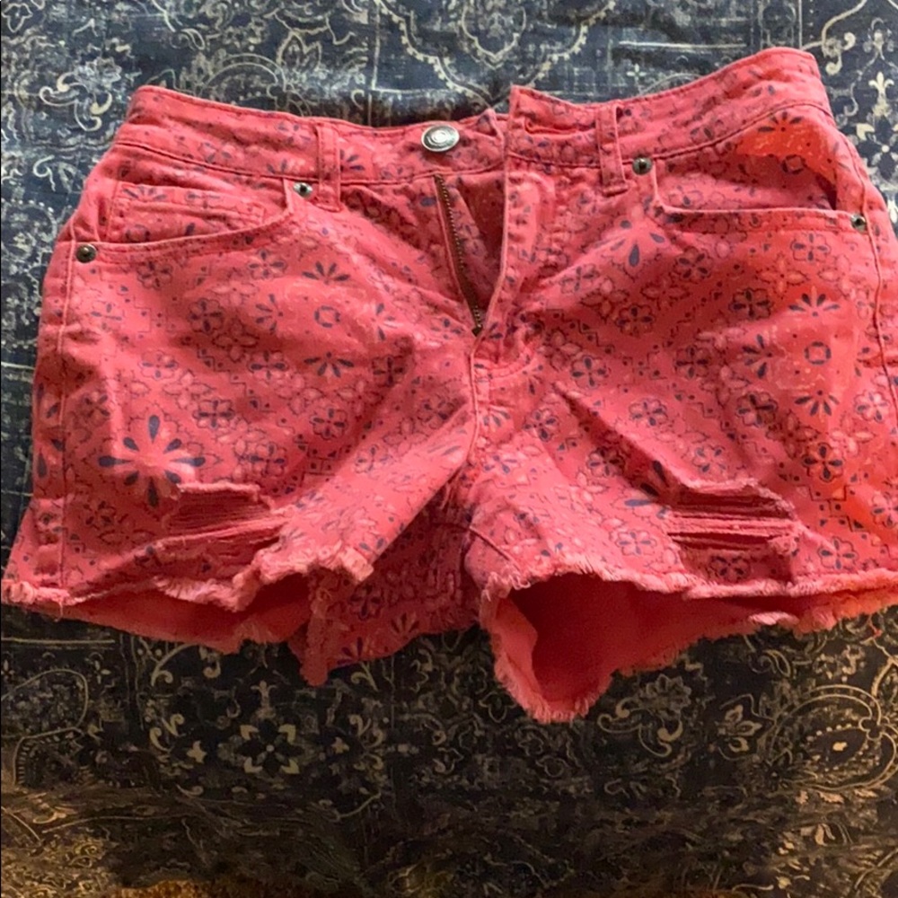 Pink jean shorts